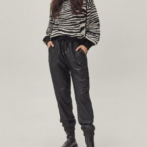 Nasty Gal Faux Leather Sweatpants Sz 4